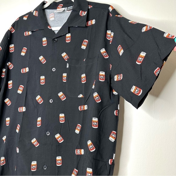 The Simpsons 20th Television DUFF BEER Shirt (NEW) Mens Medium Button Up - Picture 2 of 8